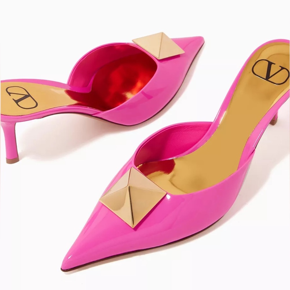 VALENTINO GARAVA Valentino One Stud 70
Patent Mule In Pink Size 36.5 - Picture 2 of 16